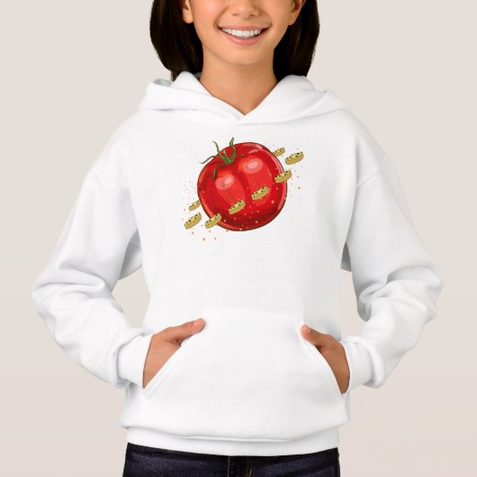 Une planète tomate avec des pizzas qui l'entourent (Devant)