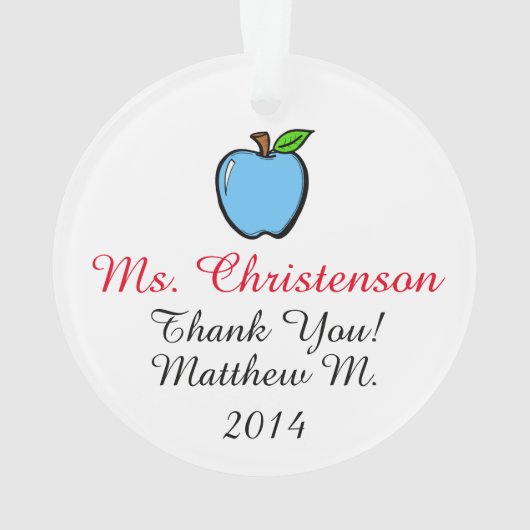Une pomme pour l'enseignant - Ornement - SRF (dos)