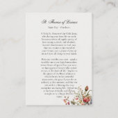 Une prière à Saint-Thérèse de Lisieux Carte cathol (Dos)