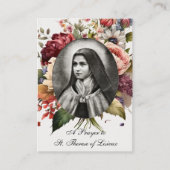 Une prière à Saint-Thérèse de Lisieux Carte cathol (Devant)