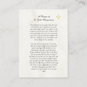 Une prière de la carte de prière St. John Chrysost (Dos)