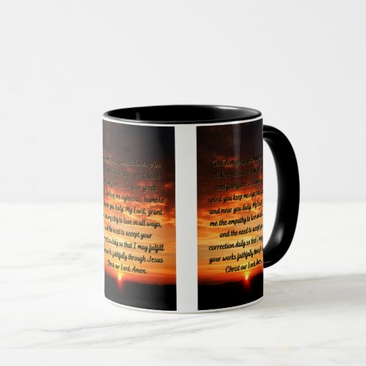 Une prière du matin quotidienne Mug à deux tons (Devant droit)