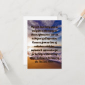 Une prière pour la délivrance de la carte de voeux (Devant/Arrière en situation)