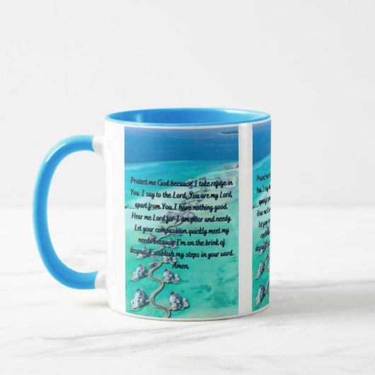 Une Prière Pour La Protection Et La Paix Mug À Deu (Gauche)