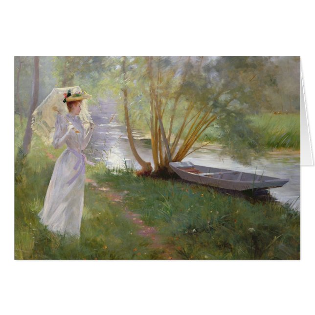 Une promenade par la rivière, 1890 (Devant horizontal)