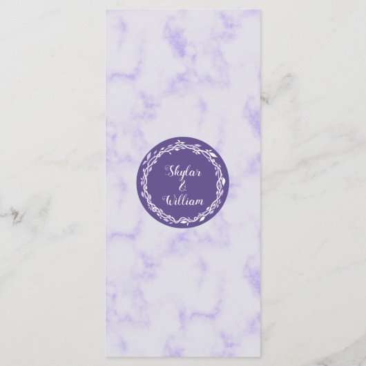 Une Réception À Menu Simple Ultra Violet Mariage (Dos)