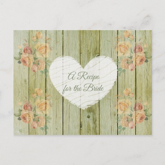 Une recette pour la carte de recette de mariage de (Devant)