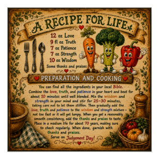 Une recette pour une affiche d'inspiration chrétie