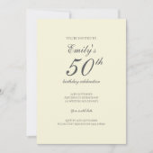 Une rose jaune 50e anniversaire Invitation de fête (Devant)