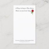 Une rose pour vous carte d'appel (Dos)