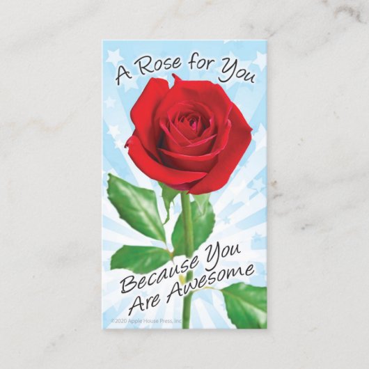 Une rose pour vous carte d'appel (Devant)