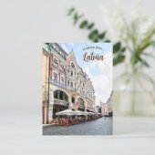 Une rue à Riga Lettonie Carte postale (Debout devant)