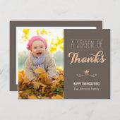 Une saison de Merci à Thanksgiving Carte photo (Devant / Derrière)