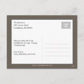 Une saison de Merci à Thanksgiving Carte photo (Dos)