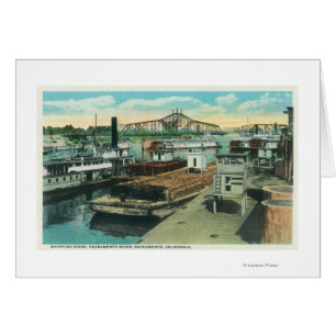 Une scène d'expédition de port sur le fleuve