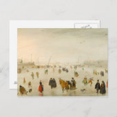 Une scène sur la glace par Hendrick Avercamp Carte (Devant / Derrière)