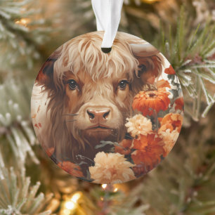 Une série de vaches des Highlands florales Design