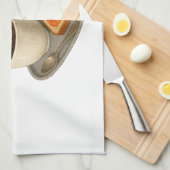 Une serviette de cuisine avec une image de café et (Quart Plié)