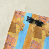 Une serviette de plage à chameau (En situation)