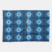 Une serviette de thé bleue et noire fantaisie (Horizontal)