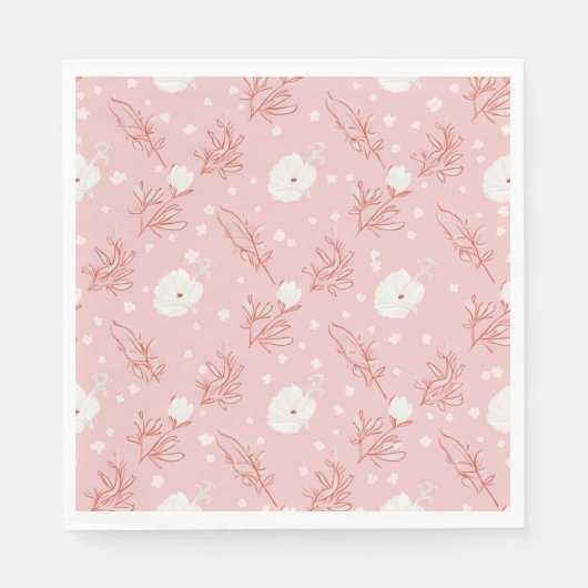 Une serviette en papier cerise en fleurs (Devant)