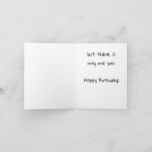 Une seule carte d'anniversaire (Intérieur)