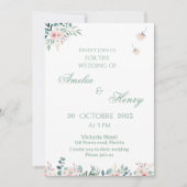 Une simple carte d'invitation de mariage à l'aquar (Devant)
