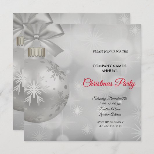 Une simple et élégante invitation à fêter Noël (Devant / Derrière)
