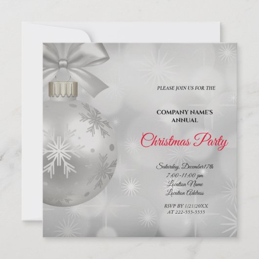 Une simple et élégante invitation à fêter Noël (Devant)