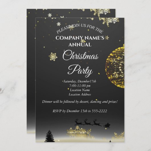 Une simple et élégante invitation à la fête de Noë (Devant / Derrière)