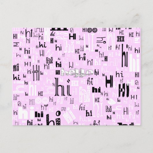 Une simple Hello Part Deux Cartes Postales - Rose (Devant)
