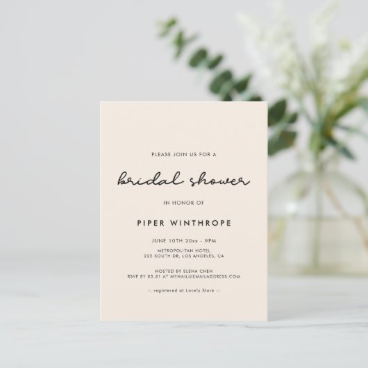 Une simple invitation à la douche nuptiale (Debout devant)
