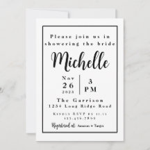 Une simple invitation à la douche nuptiale | Minim