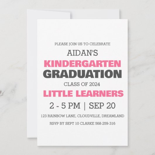 Une simple invitation à la remise des diplômes de  (Dos)