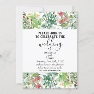Une simple invitation à l'eucalyptus blanc pour vo