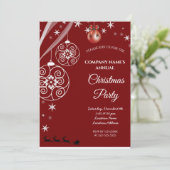 Une simple invitation à Noël rouge et élégante (Debout devant)