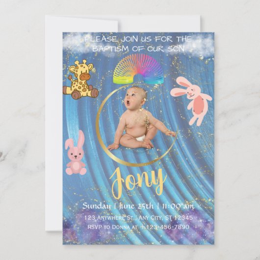 Une simple invitation bleue. (Devant)