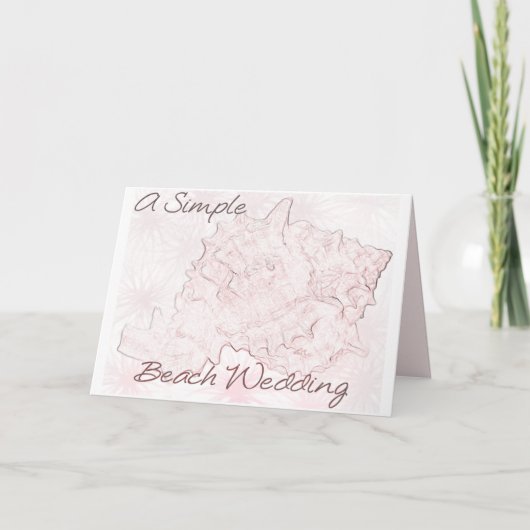 Une Simple Invitation De Mariage De Plage (Devant)