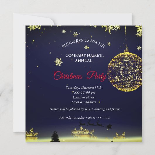 Une simple invitation élégante pour une fête de No (Devant)
