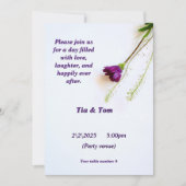 Une simple invitation en blanc et violet (Devant)