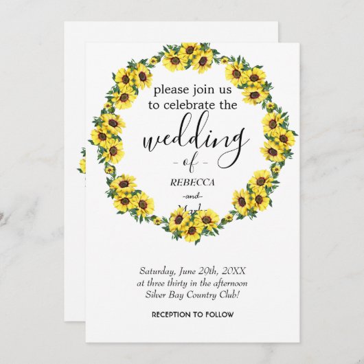 Une simple invitation florale pour vous (Devant / Derrière)