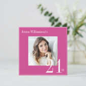 Une simple invitation moderne à 21e anniversaire (Debout devant)