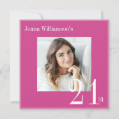 Une simple invitation moderne à 21e anniversaire (Devant)