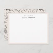 Une simple note de la carte de notes de fleurs de  (Devant / Derrière)