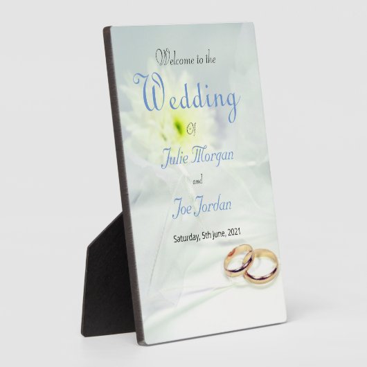 Une simple plaque d'Affiche de bienvenue Mariage (Côté)