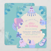Une sirène de mer Invitation d'anniversaire (Devant / Derrière)