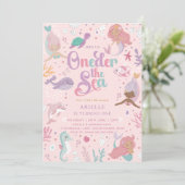 Une sirène de mer Invitation d'anniversaire (Debout devant)