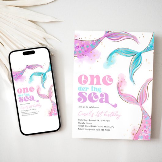 Une sirène de mer Invitation d'anniversaire
