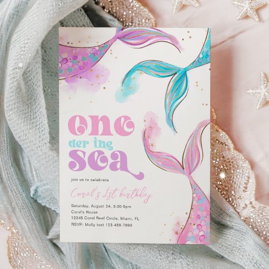 Une sirène de mer Invitation d'anniversaire