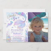 Une Sirène de mer Photo Anniversaire Invitation (Devant)